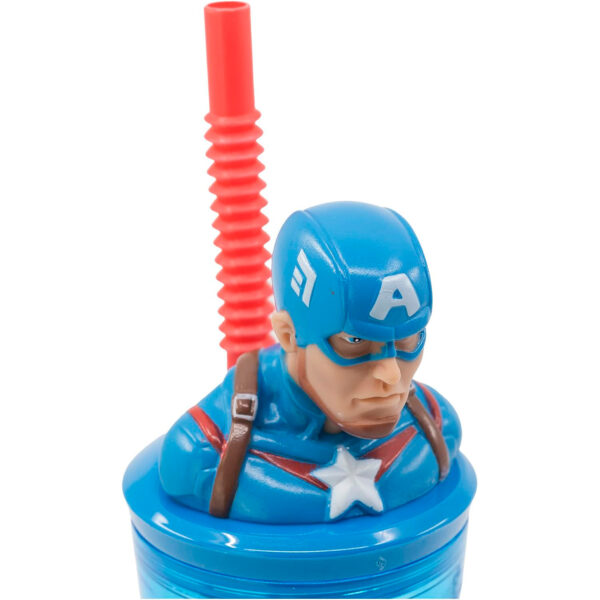 Vaso infantil reutilizable Capitán América – Marvel Avengers, 430 ml, libre de BPA - Imagen 4