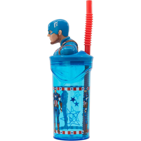 Vaso infantil reutilizable Capitán América – Marvel Avengers, 430 ml, libre de BPA - Imagen 3