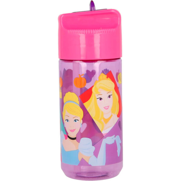 Botella infantil Disney Princesas con pajita – Reutilizable y sin BPA (410 ml) - Imagen 2