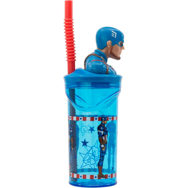 Vaso infantil reutilizable Capitán América – Marvel Avengers, 430 ml, libre de BPA - Imagen 2