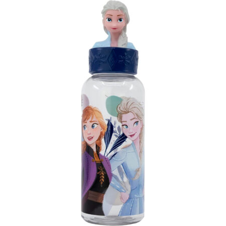 Botella Frozen 3D con pajita – Infantil y reutilizable (470ml)
