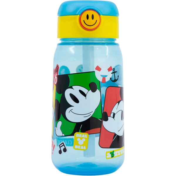 Botella infantil de Mickey Mouse con pajita – Reutilizable y sin BPA (470 ml) - Imagen 4