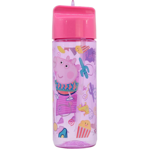 Botella infantil de Peppa Pig con pajita – Reutilizable y sin BPA (410 ml) - Imagen 2