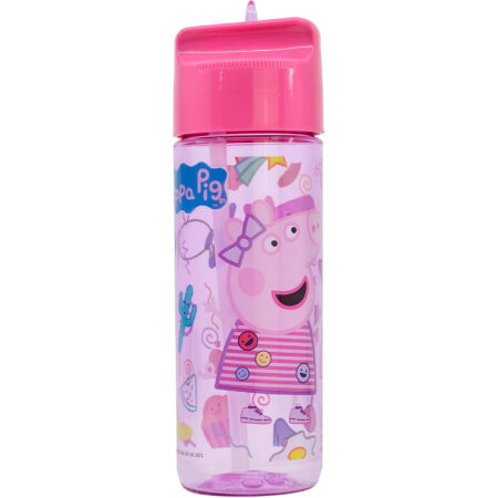 Botella infantil de Peppa Pig con pajita – Reutilizable y sin BPA (410 ml)