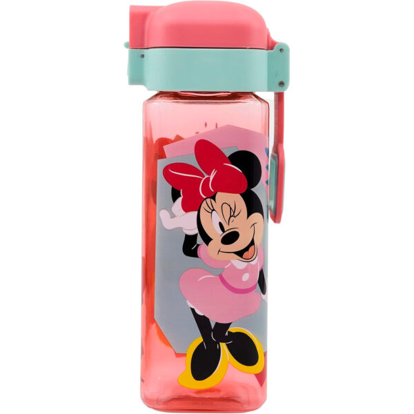 Botella infantil de Minnie Mouse – Reutilizable con pajita antigoteo, 400 ml - Imagen 2