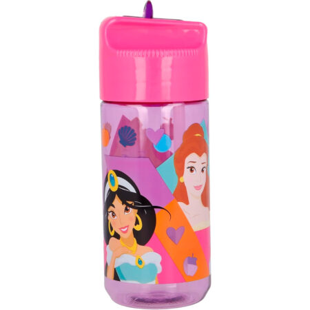 Botella infantil Disney Princesas con pajita – Reutilizable y sin BPA (410 ml)