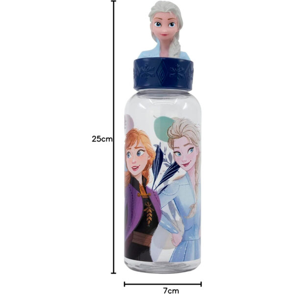 Botella Frozen 3D con pajita – Infantil y reutilizable (470ml) - Imagen 4