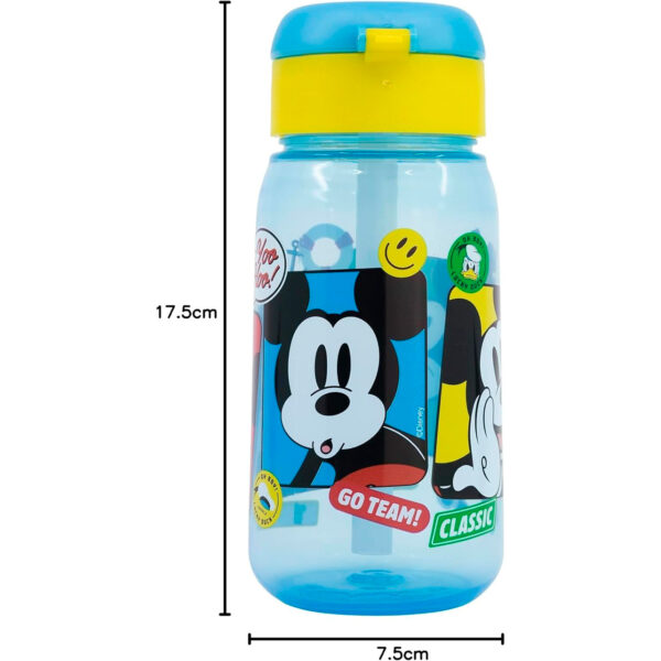 Botella infantil de Mickey Mouse con pajita – Reutilizable y sin BPA (470 ml) - Imagen 2